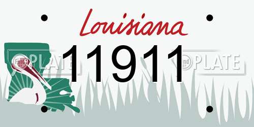 11911 Louisiana License Plate