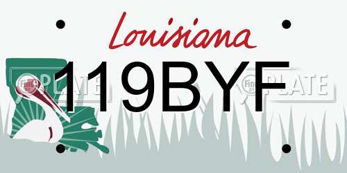 119BYF Louisiana License Plate