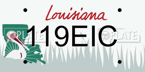 119EIC Louisiana License Plate