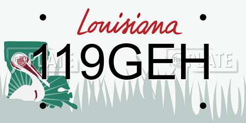 119GEH Louisiana License Plate