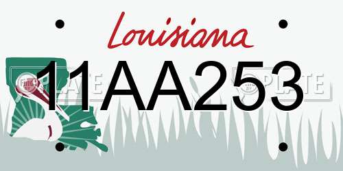 11AA253 Louisiana License Plate