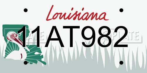 11AT982 Louisiana License Plate