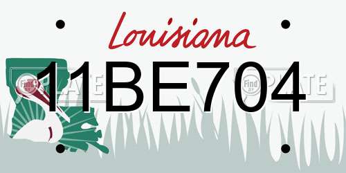 11BE704 Louisiana License Plate