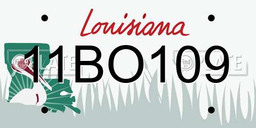 11BO109 Louisiana License Plate