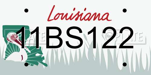 11BS122 Louisiana License Plate