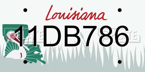 11DB786 Louisiana License Plate