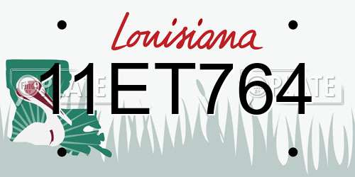 11ET764 Louisiana License Plate