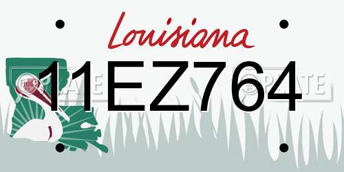 11EZ764 Louisiana License Plate