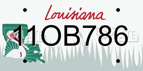 11OB786 Louisiana License Plate