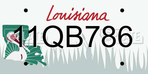 11QB786 Louisiana License Plate