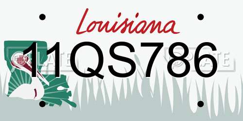 11QS786 Louisiana License Plate