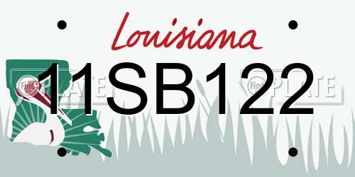 11SB122 Louisiana License Plate