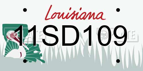 11SD109 Louisiana License Plate