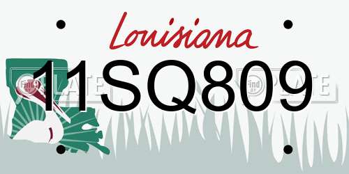11SQ809 Louisiana License Plate