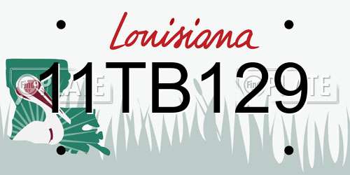 11TB129 Louisiana License Plate