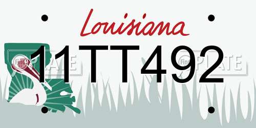 11TT492 Louisiana License Plate