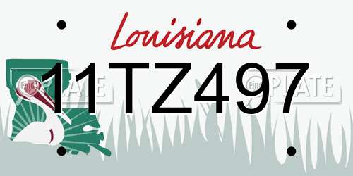 11TZ497 Louisiana License Plate