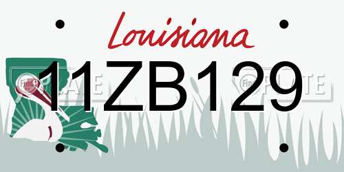 11ZB129 Louisiana License Plate