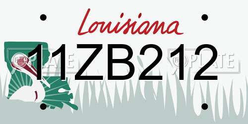 11ZB212 Louisiana License Plate