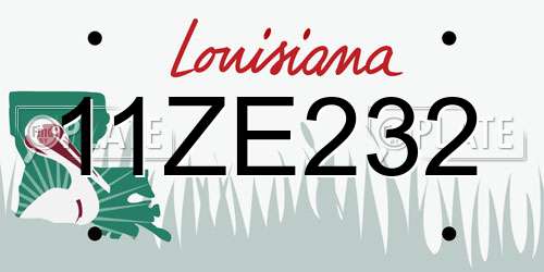 11ZE232 Louisiana License Plate