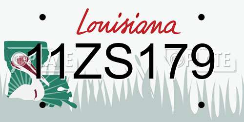 11ZS179 Louisiana License Plate