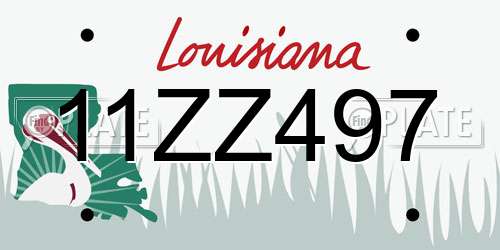 11ZZ497 Louisiana License Plate
