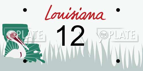 12 Louisiana License Plate