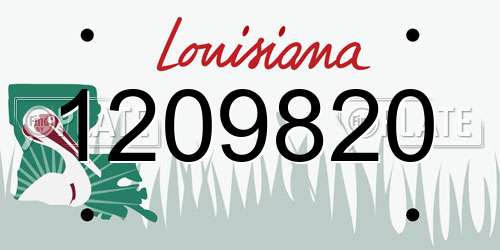 1209820 Louisiana License Plate