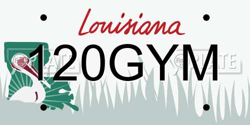 120GYM Louisiana License Plate