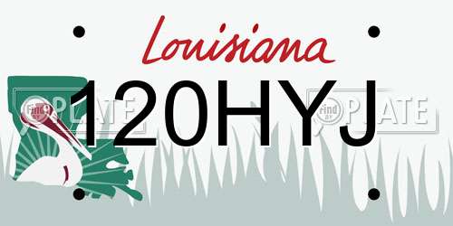 120HYJ Louisiana License Plate