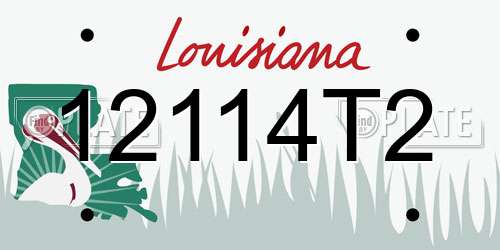 12114T2 Louisiana License Plate
