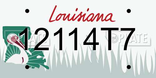 12114T7 Louisiana License Plate