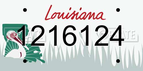 1216124 Louisiana License Plate