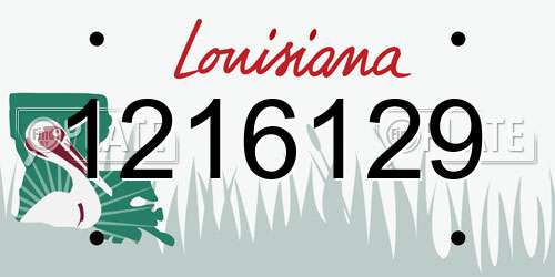 1216129 Louisiana License Plate
