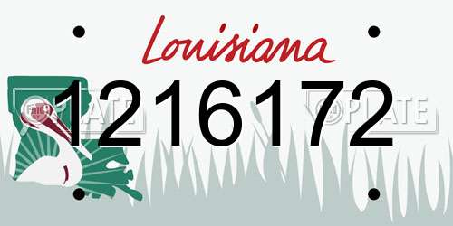 1216172 Louisiana License Plate