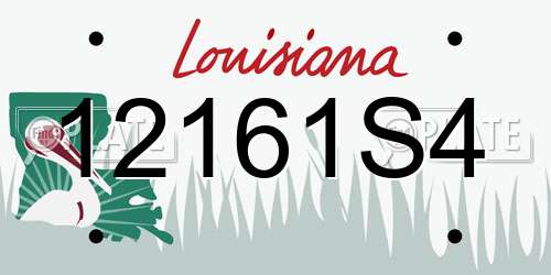 12161S4 Louisiana License Plate