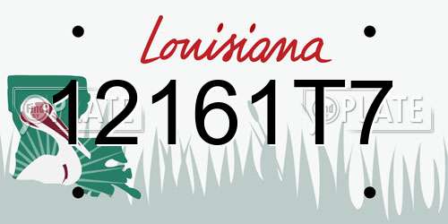 12161T7 Louisiana License Plate