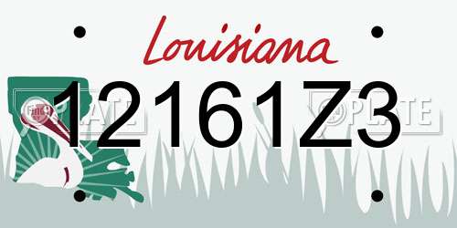 12161Z3 Louisiana License Plate