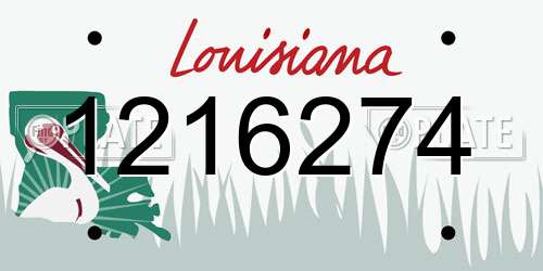 1216274 Louisiana License Plate