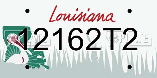 12162T2 Louisiana License Plate