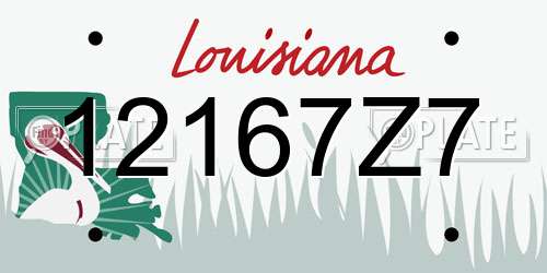 12167Z7 Louisiana License Plate