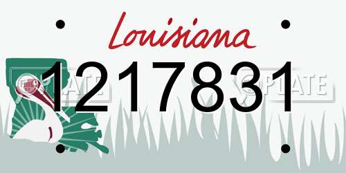 1217831 Louisiana License Plate