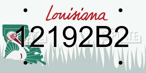 12192B2 Louisiana License Plate