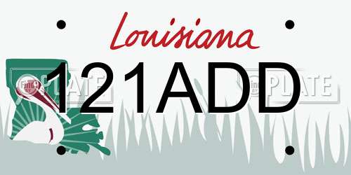 121ADD Louisiana License Plate
