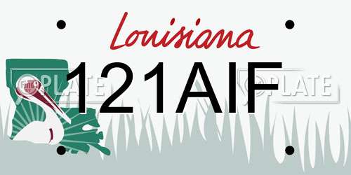121AIF Louisiana License Plate