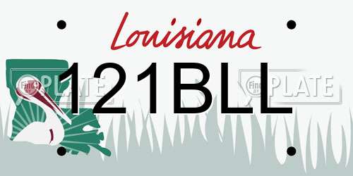 121BLL Louisiana License Plate