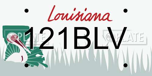 121BLV Louisiana License Plate