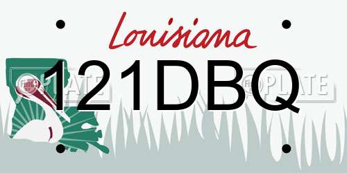 121DBQ Louisiana License Plate
