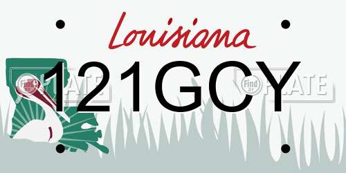 121GCY Louisiana License Plate