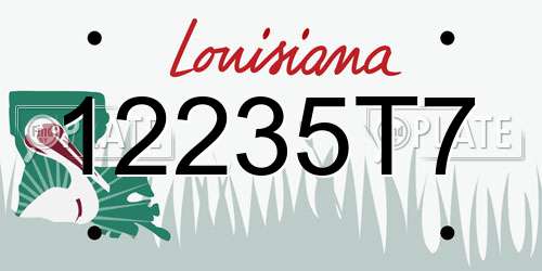 12235T7 Louisiana License Plate